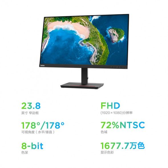 Lenovo ThinkVision 23.8-inch computer monitor S24e-20 62AEKAS2CB