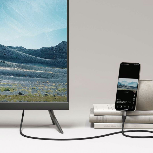 Xiaomi 6A dual Type-C high-speed braided data cable dark red 54788