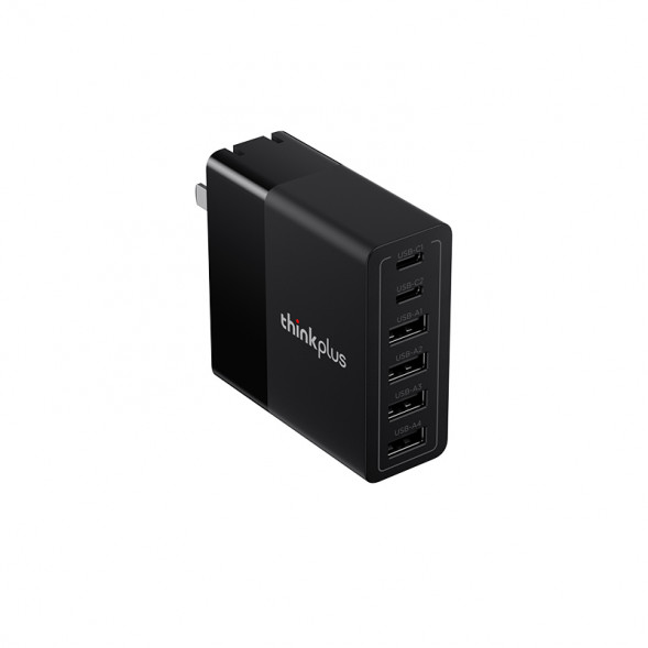 Lenovo Thinkplus light and shadow series 2C+4A multi-port charger 65W black 4X21P39280