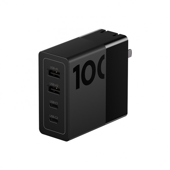 Lenovo Thinkplus light and shadow series 2C+2A gallium nitride multi-port charger 100W black QX51P89781