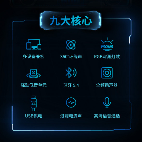 Lenovo Erazer Wired Abyss Lighting Audio W108 Black 65016843