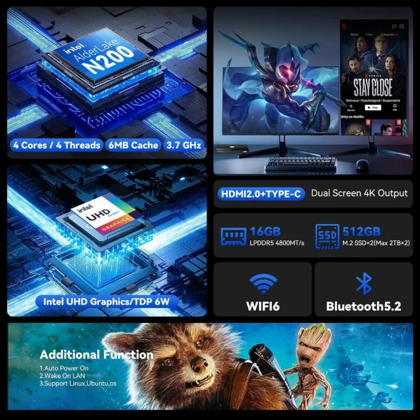 Morefine M6 N200 LPDDR5 16G+0 WIFI6 AX201