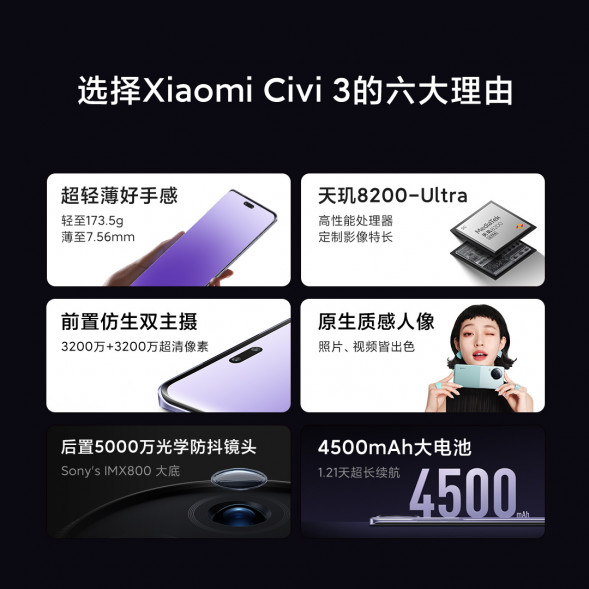 Xiaomi Civi 3 Coconut Gray 12GB+256GB 47433