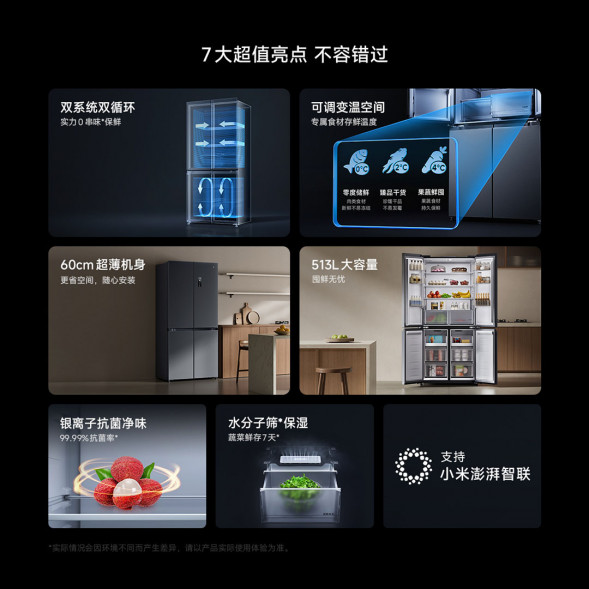 Xiaomi Mijia Refrigerator Juneng Pro Cross 513L Moyuyan 63447
