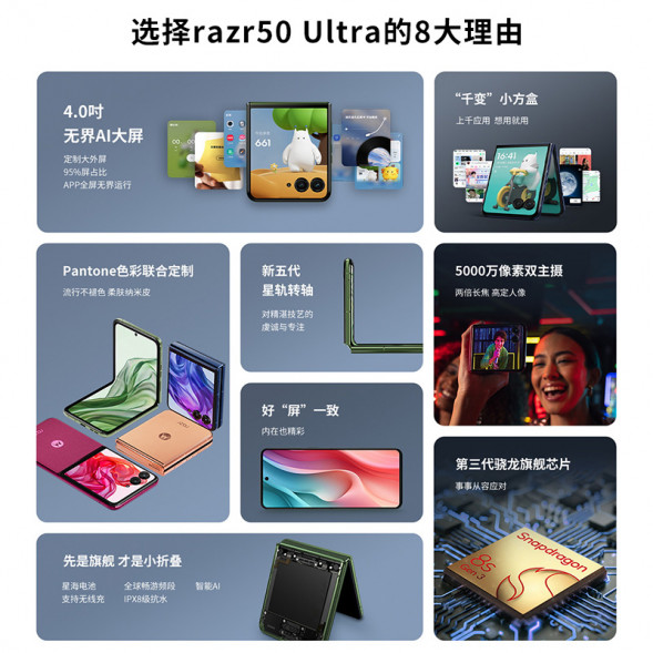 Lenovo Motorola (moto) razr 50 Ultra/12GB+256GB/Soft Peach Limited Edition PB1U0004CN