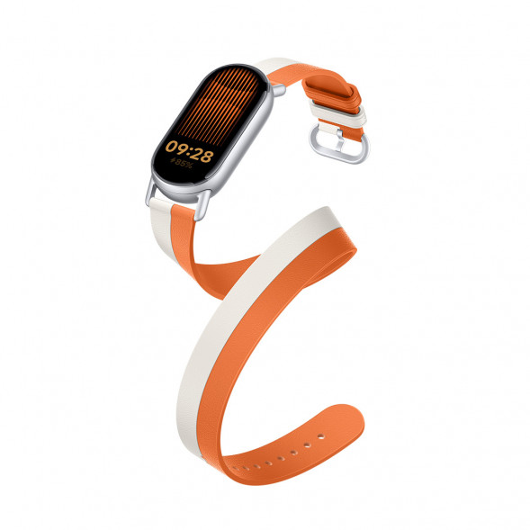 Xiaomi Mi Band Leather Double Circle Wristband Beige and Orange 57431
