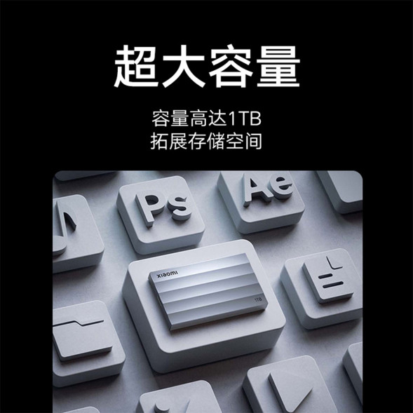 Xiaomi Mobile solid state drive 1T light gray 1TB 45628